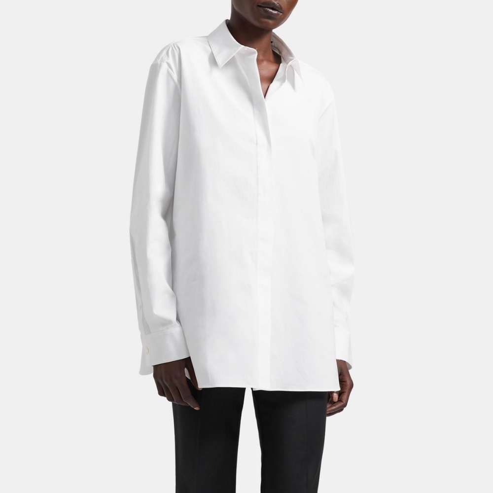 Theory Menswear Shirt in Stretch Cotton (Small)